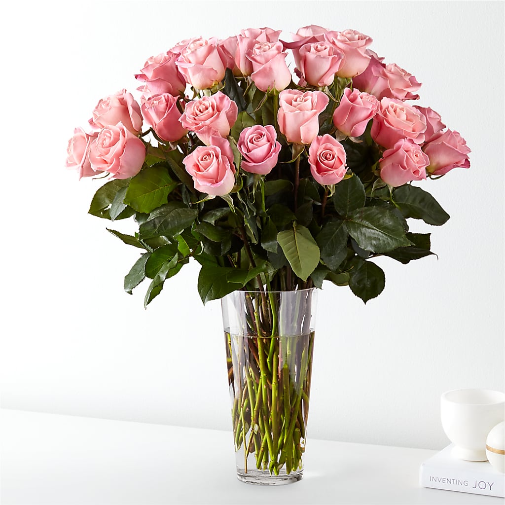 Long Stem Pink Rose Bouquet – FLOWERS & FAIRYTALES, Pittsburgh PA