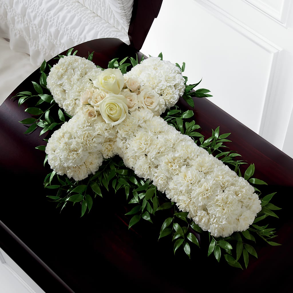 Peaceful Memories Casket Spray (Standard) – FLOWERS & FAIRYTALES, Pittsburgh PA