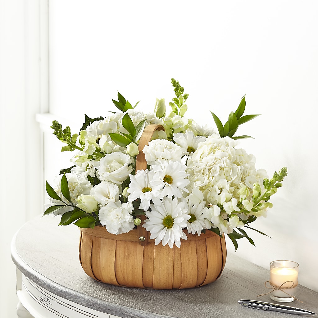 Pure Ivory Basket – FLOWERS & FAIRYTALES, Pittsburgh PA