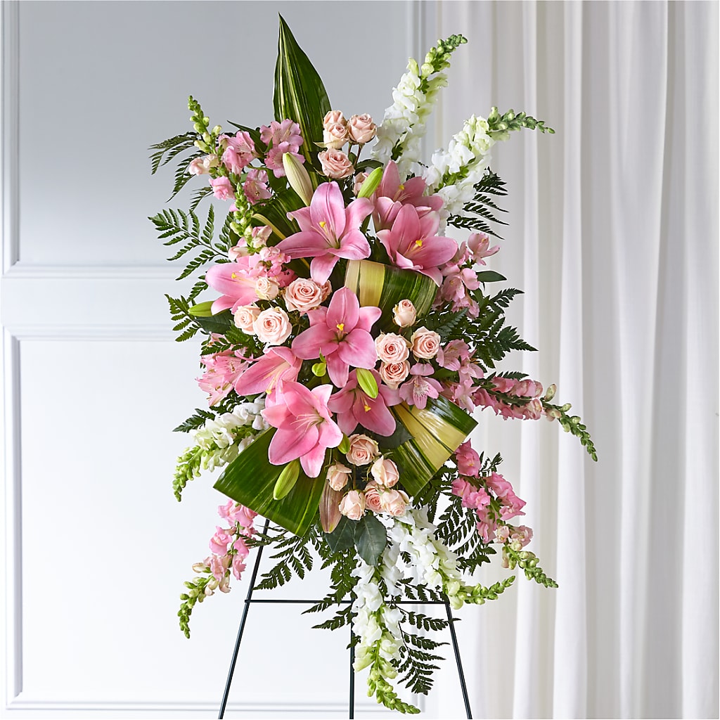 Elegant Embrace Standing Spray – FLOWERS & FAIRYTALES, Pittsburgh PA