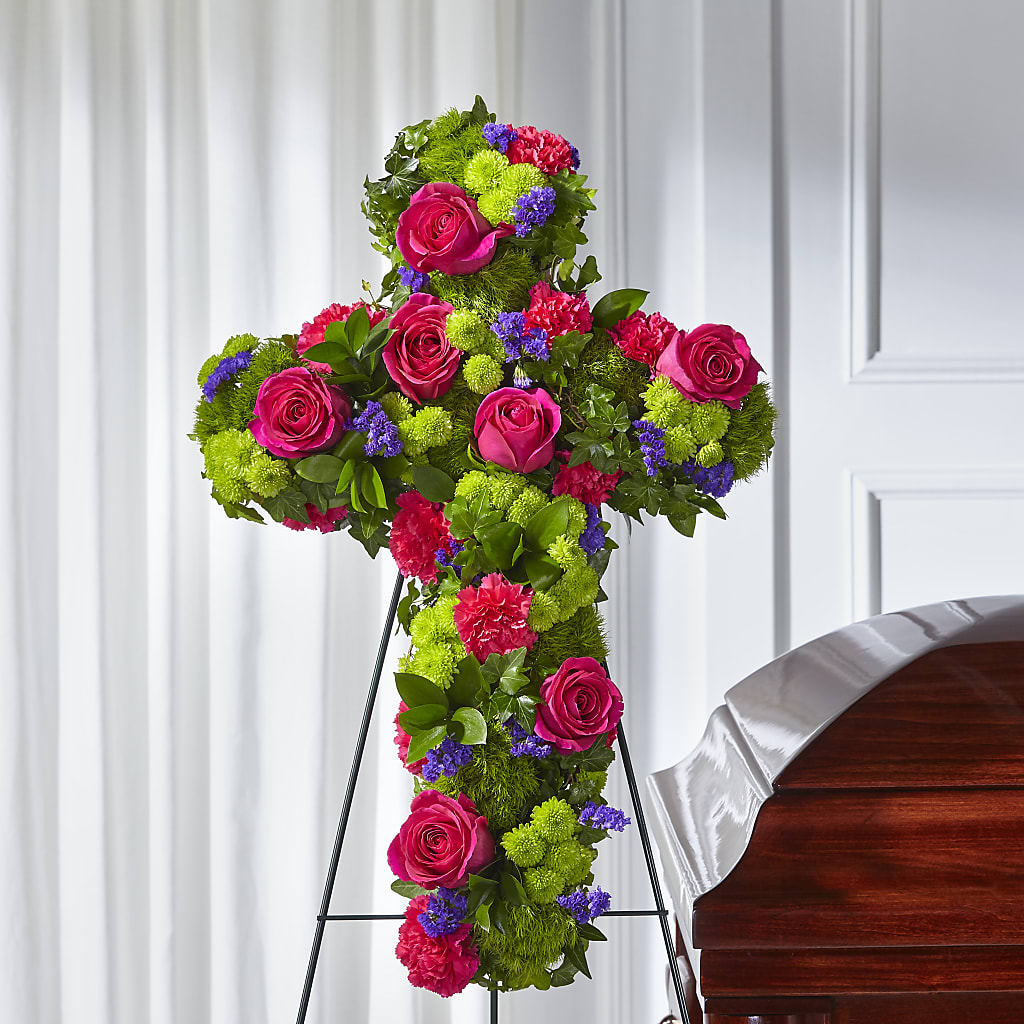 Tribute Rose Floral Cross – FLOWERS & FAIRYTALES, Pittsburgh PA