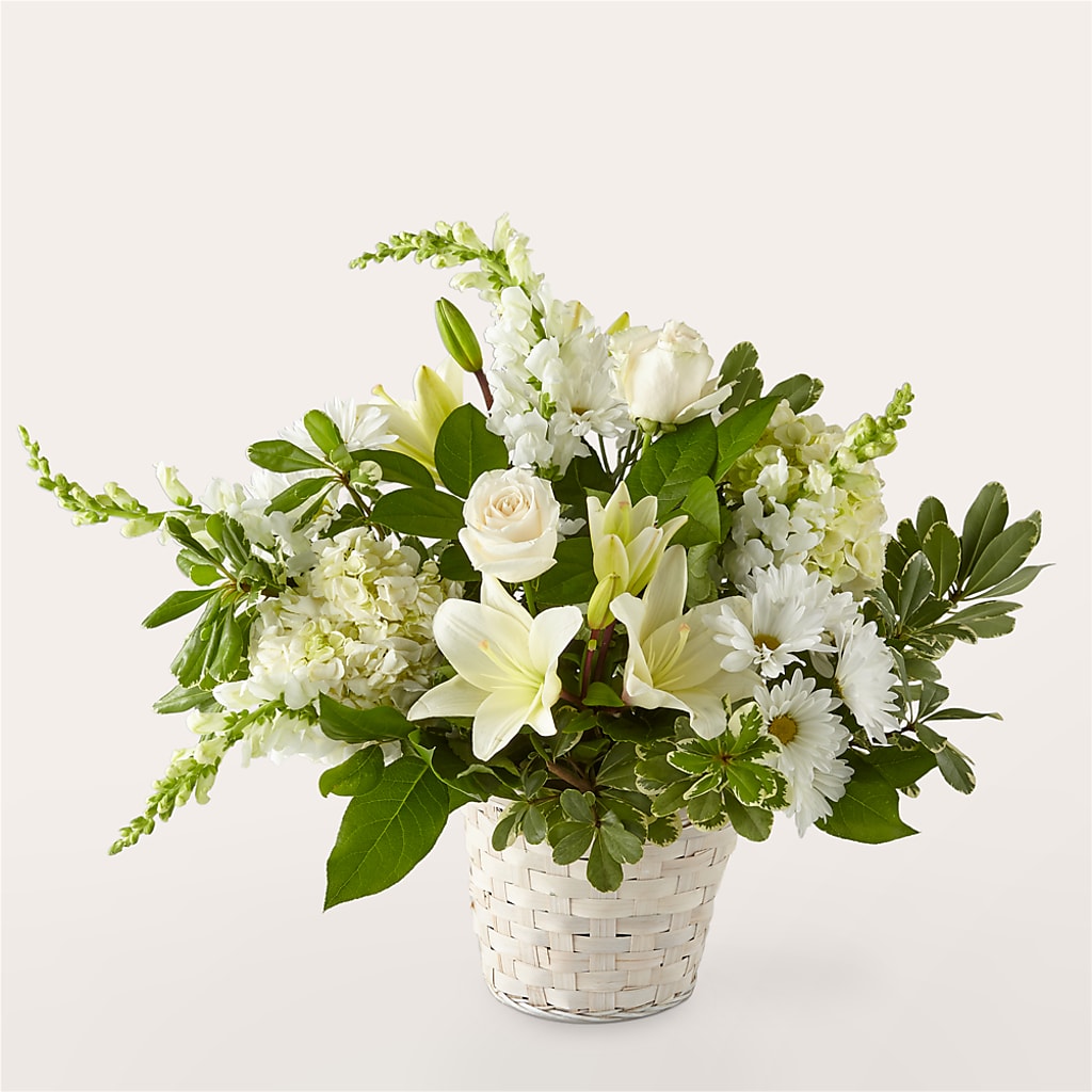 Ivory Elegance Floral Basket – FLOWERS & FAIRYTALES, Pittsburgh PA