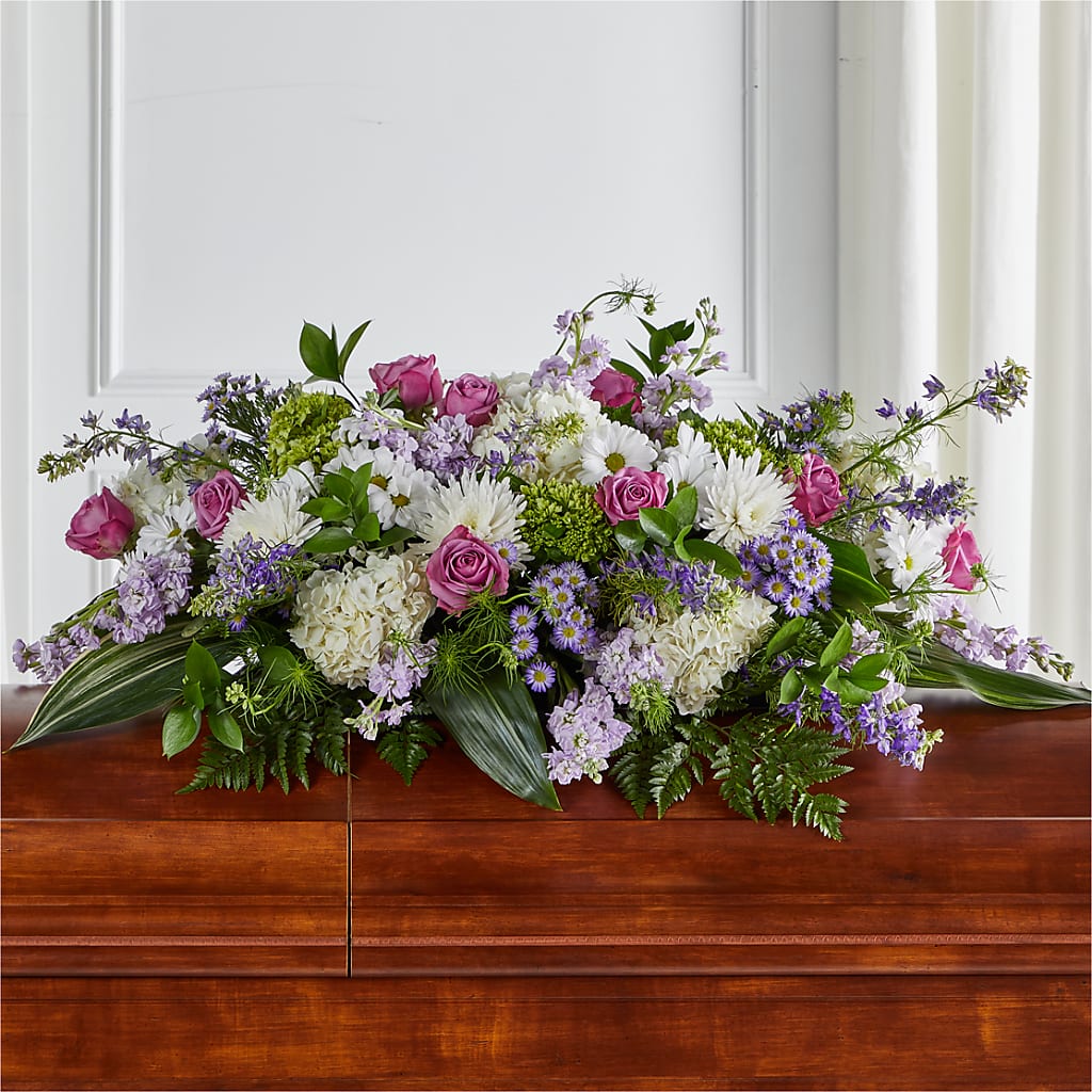 Meadows of Serenity Casket Spray – FLOWERS & FAIRYTALES, Pittsburgh PA