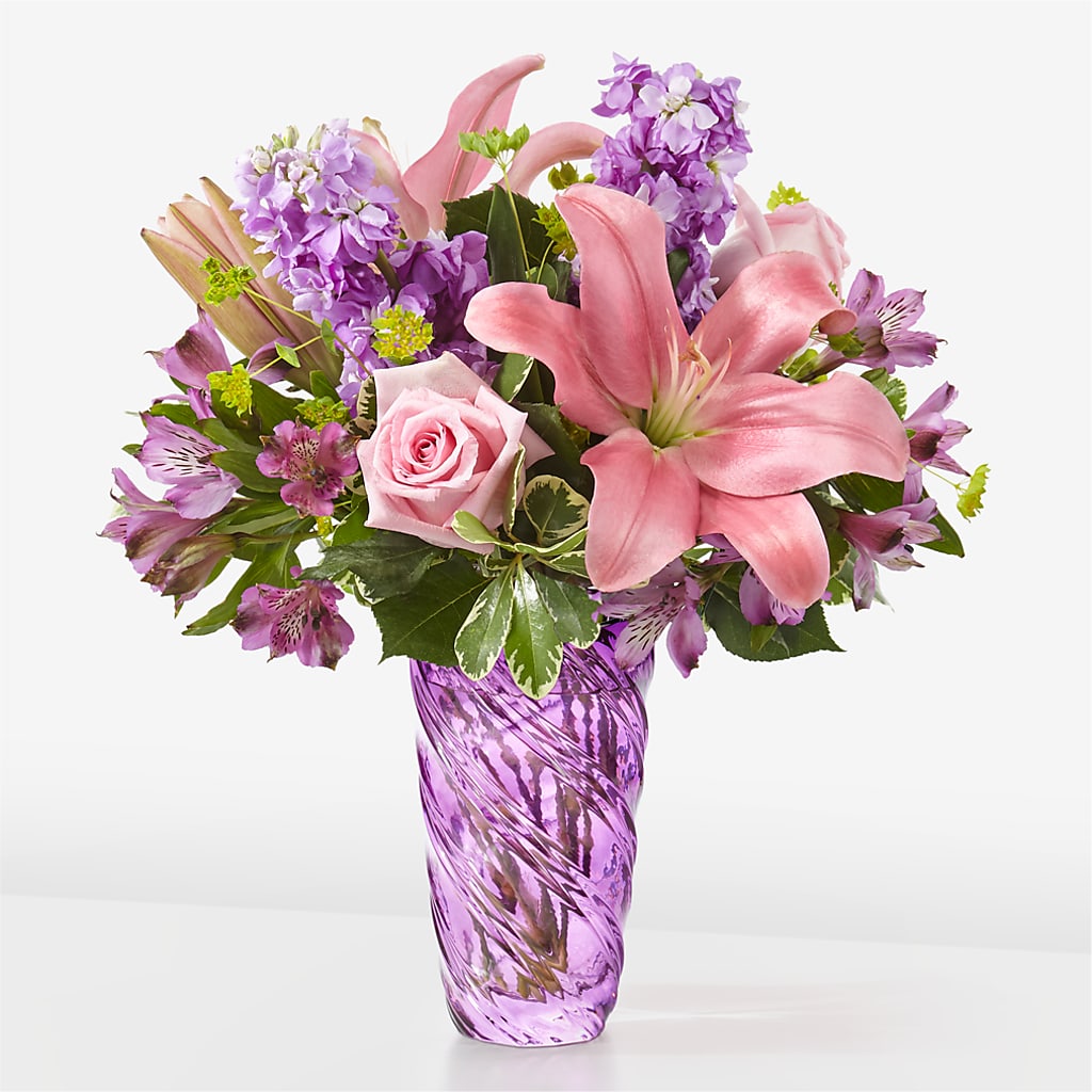 Precious Petals Bouquet with Luxe Swirl Vase – FLOWERS & FAIRYTALES, Pittsburgh PA