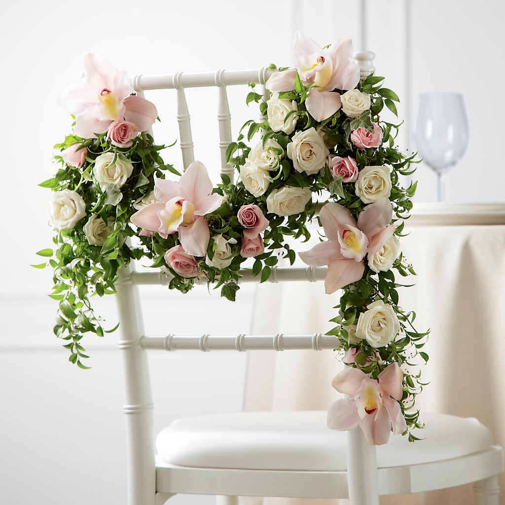 Orchid Rose Chair Décor – FLOWERS & FAIRYTALES, Pittsburgh PA