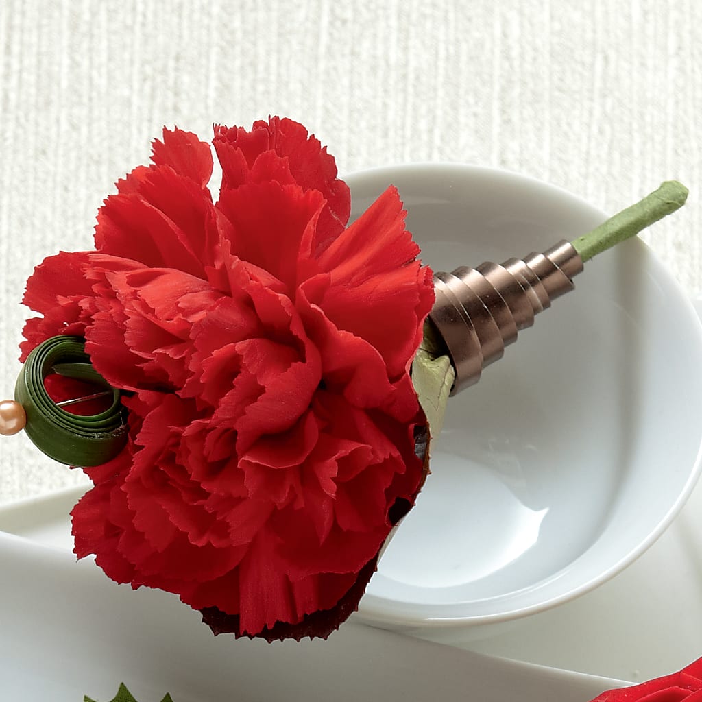 Red Carnation Boutonniere – FLOWERS & FAIRYTALES, Pittsburgh PA