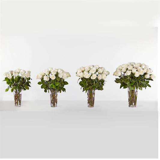 Long Stem White Rose Bouquet – FLOWERS & FAIRYTALES, Pittsburgh PA