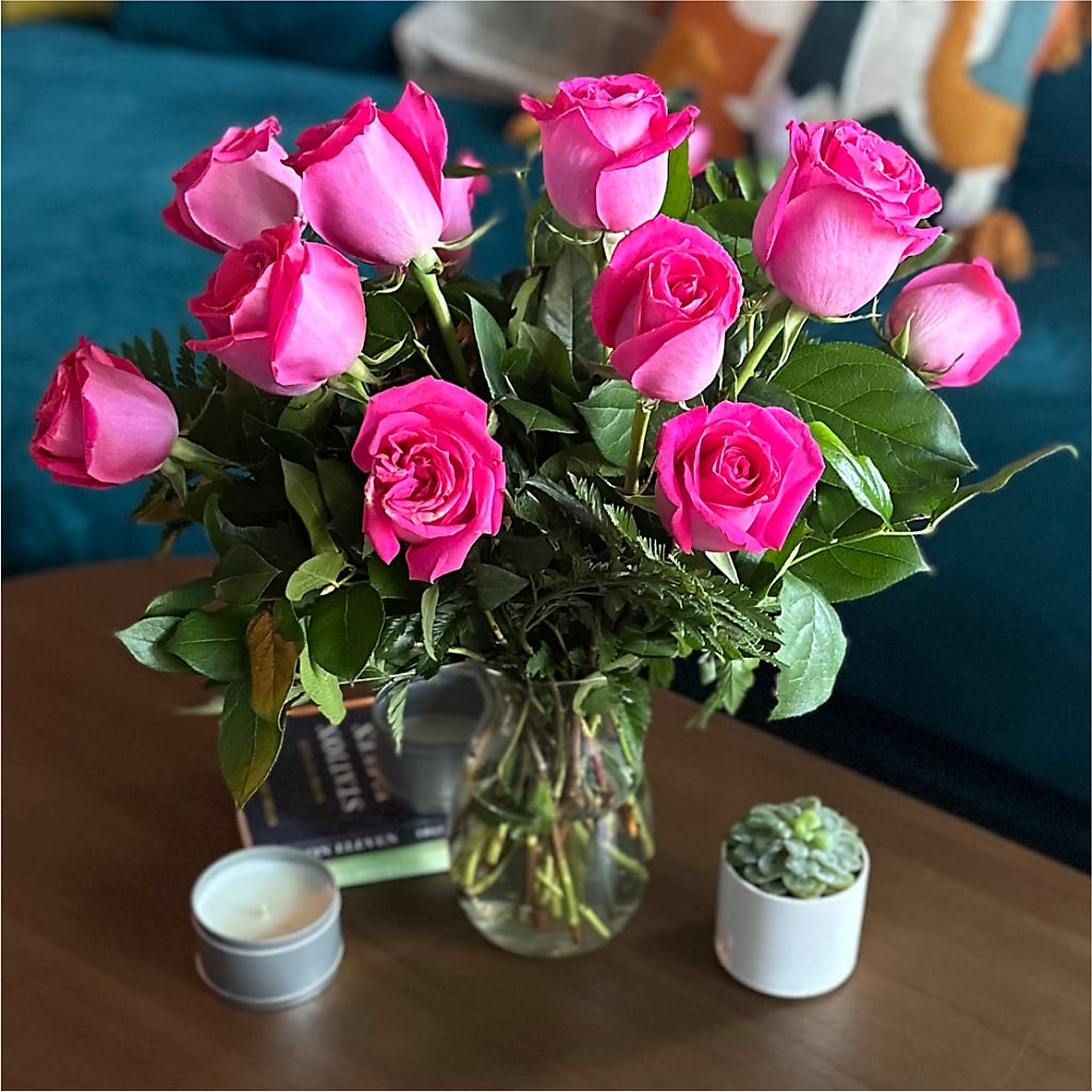 Long Stem Pink Rose Bouquet – FLOWERS & FAIRYTALES, Pittsburgh PA