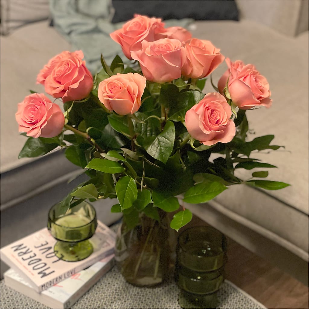 Long Stem Pink Rose Bouquet – FLOWERS & FAIRYTALES, Pittsburgh PA