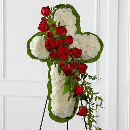 Floral Cross Easel – FLOWERS & FAIRYTALES, Pittsburgh PA