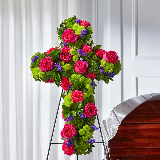 Tribute Rose Floral Cross – FLOWERS & FAIRYTALES, Pittsburgh PA