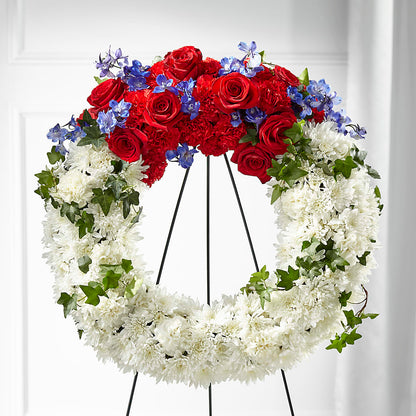 Patriotic Passion Wreath – FLOWERS & FAIRYTALES, Pittsburgh PA