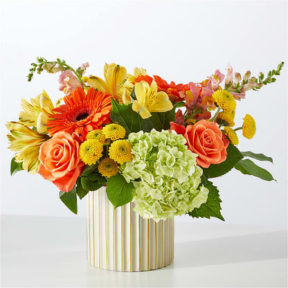 Autumn Sunshine Bouquet with Ivory Vase – FLOWERS & FAIRYTALES, Pittsburgh PA