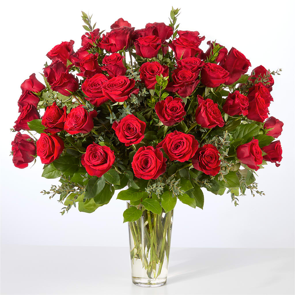 Forever Yours Fifty Stem Red Rose Bouquet – FLOWERS & FAIRYTALES, Pittsburgh PA