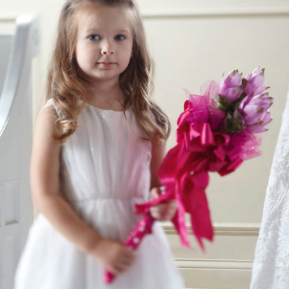 Sparkle Pink Flower Girl Bouquet – FLOWERS & FAIRYTALES, Pittsburgh PA