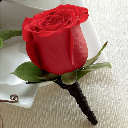 Red Rose Boutonniere – FLOWERS & FAIRYTALES, Pittsburgh PA